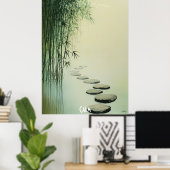 Calming Bamboo Forest and Stone Path Poster (Heimbüro)