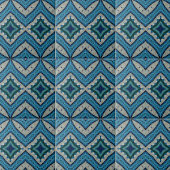 Calming Blau und Beige Mosaic Geometric Muster Fliese