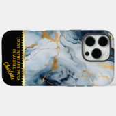 Calming Blau- und Goldmarmor-Adern Case-Mate iPhone Hülle (Rückseite (Horizontal))