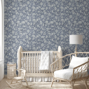 Calming Blue Floral Waters Baby Kinderzimmer Tapete
