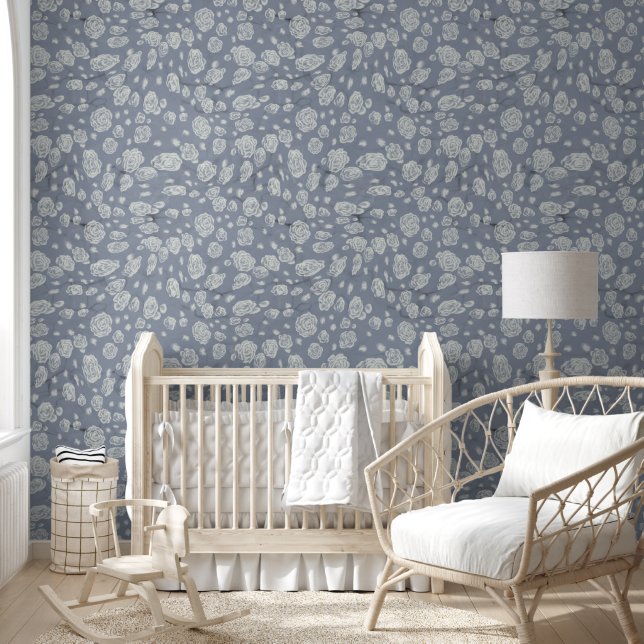 Calming Blue Floral Waters Baby Kinderzimmer Tapete (Kinder)