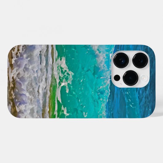 Calming Blue Ocean Waves Beach Art Case-Mate iPhone Hülle (Rückseite (Horizontal))