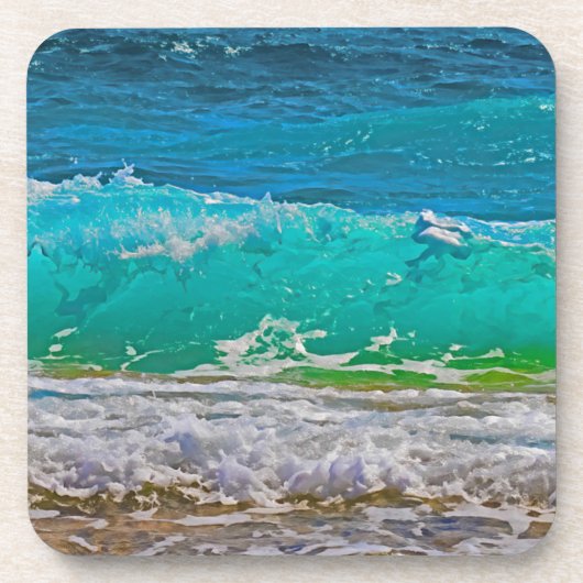 Calming Blue Ocean Waves Beach Art Getränkeuntersetzer (Vorderseite)