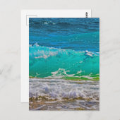 Calming Blue Ocean Waves Beach Art Postkarte (Vorne/Hinten)