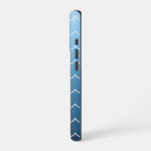 Calming Blue Wave Muster mit Monogram iPhone Hülle (Linke Seite)