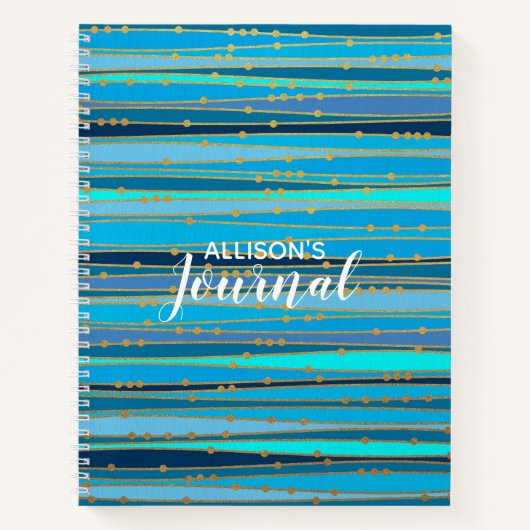 Calming Blue Zen | Personalisierte Spirale Notizblock (Vorderseite)