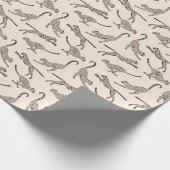 Calming cheetah leopard neutral warm beige cream geschenkpapier (Ecke)