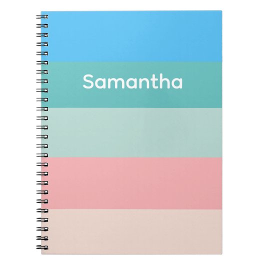Calming Color Block Striped Custom Notebook Notizblock (Vorderseite)