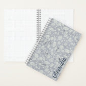 Calming Dusty Blue Bullet Journal with White Roses Notizblock (Innen)