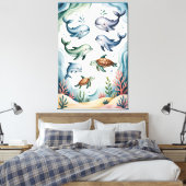 Calming Gentle Ocean Nursery Wall Art Leinwanddruck (Insitu (Schlafzimmer))