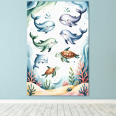Calming Gentle Ocean Nursery Wall Art Leinwanddruck (Insitu (Holzboden))