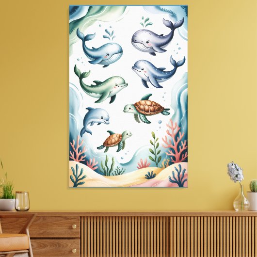 Calming Gentle Ocean Nursery Wall Art Leinwanddruck (Insitu (Wohnzimmer))