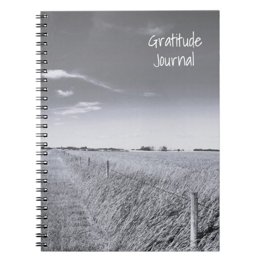 Calming Gray Prairie Field Foto Spiral Notebook Notizblock (Vorderseite)