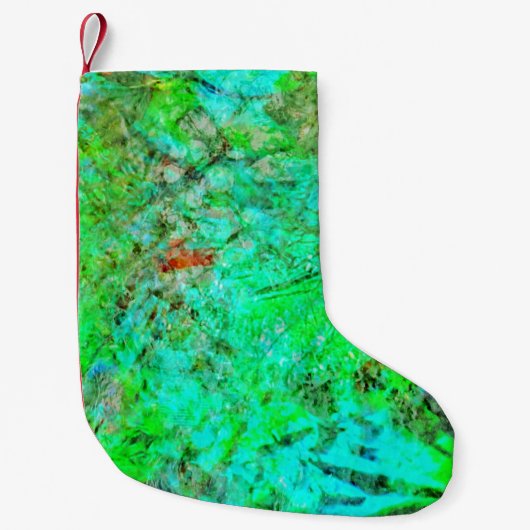Calming green abstract christmas stocking,Smooth Kleiner Weihnachtsstrumpf (Vorderseite)