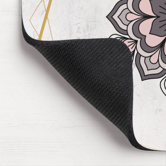 Calming Harmony - Rosa und Grau Kunst Mousepad (Ecke)