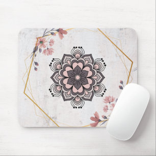 Calming Harmony - Rosa und Grau Kunst Mousepad