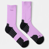 Calming Lavender Solid Color Name Athletic Socken (Rechts)