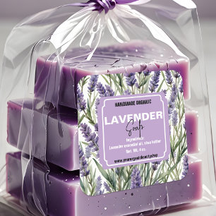 Calming Lavender Sprigs Handmade Bio Product Quadratischer Aufkleber