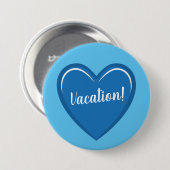 Calming Light Blue Heart Grafik auf Urlaub Button (Vorne & Hinten)