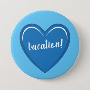 Calming Light Blue Heart Grafik auf Urlaub Button