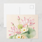 Calming Lotus Blume im Wasser Postkarte (Vorne/Hinten)