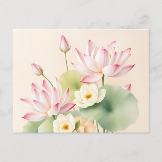 Calming Lotus Blume im Wasser Postkarte (Vorderseite)