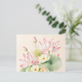 Calming Lotus Blume im Wasser Postkarte (Stehend Vorderseite)