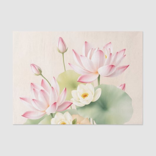 Calming Lotus Blume im Wasser Seidenpapier (Vorderseite)
