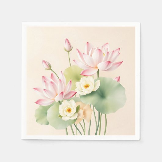 Calming Lotus Blume im Wasser Serviette (Vorderseite)