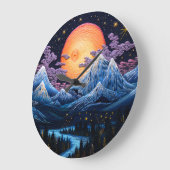 Calming Miidnight Scene Große Wanduhr (Winkel)