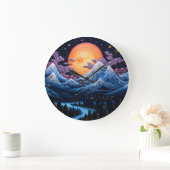Calming Miidnight Scene Große Wanduhr (Zuhause)