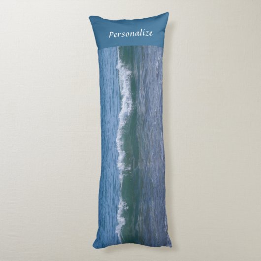 Calming Ocean Waves Tide Blue Personalisierte Bett Seitenschläferkissen (Rückseite (Vertikal))