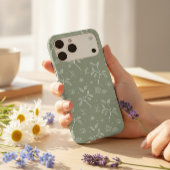 Calming Olive Green Leafy Blumenmuster Case-Mate iPhone Hülle