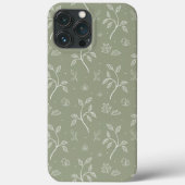 Calming Olive Green Leafy Blumenmuster Case-Mate iPhone Hülle (Rückseite)