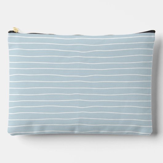Calming Pastel Blue Ocean Waves Geometric Linear A Zubehörtasche (Vorderseite)