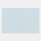 Calming Pastel Blue Ocean Waves Geometric Linear Geschenkpapier Set (Vorderseite)