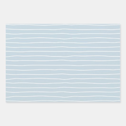 Calming Pastel Blue Ocean Waves Geometric Linear Geschenkpapier Set (Vorderseite)
