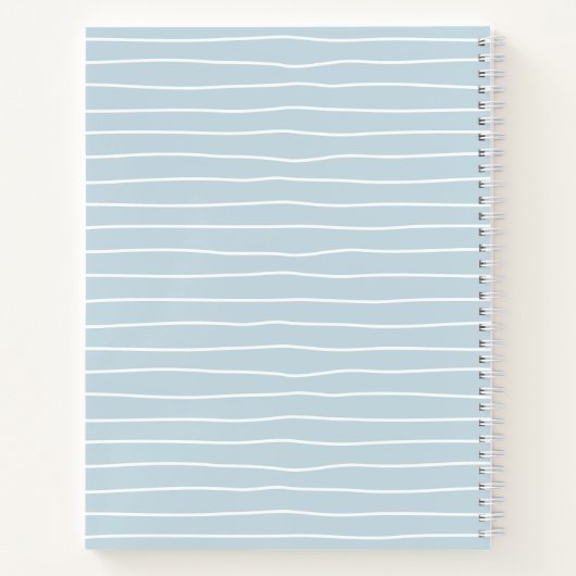 Calming Pastel Blue Ocean Waves Geometric Linear Notizblock (Rückseite)
