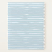 Calming Pastel Blue Ocean Waves Geometric Linear Planer (Rückseite)