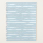Calming Pastel Blue Ocean Waves Geometric Linear Planer (Vorderseite)