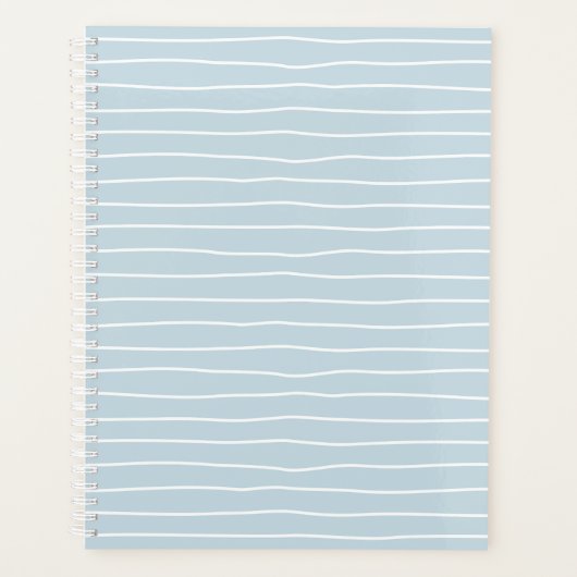 Calming Pastel Blue Ocean Waves Geometric Linear Planer (Vorderseite)
