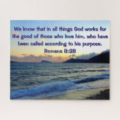 Calming Romans 8:28 Bible Verse Christian Puzzle (Horizontal)