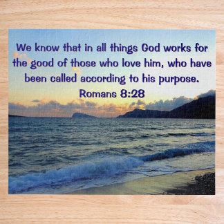 Calming Romans 8:28 Bible Verse Christian Puzzle