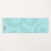 Calming Sea Green Om Symbol Reversible Yogamatte (Vorderseite (Horizontal))
