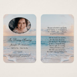Calming Seashore Memorial Foto Cards
