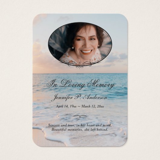 Calming Seashore Memorial Foto Cards (Vorderseite)