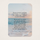 Calming Seashore Memorial Foto Cards (Rückseite)