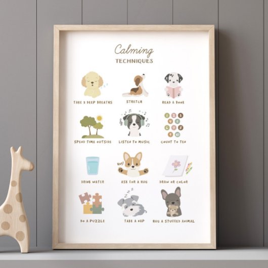 Calming Techniques Poster Kids Room Decke