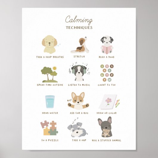 Calming Techniques Poster Kids Room Decke (Vorne)