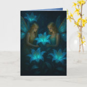 Calming Thinking of You Blue Lily Fairy Karte (Gelbe Blume)